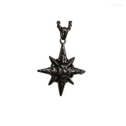 Pendant Necklaces European And American Fashion Titanium Steel Male Hip-hop Retro Personality Pentagram Female Casting