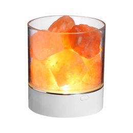 Novelty Lighting Himalayan Salt Stone Night Light 7 Colours LED Rock Crystal Lamp Portable USB Natural Air Purification Lamp