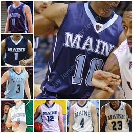 Nik1 Custom Maine Black Bears Basketball Jersey NCAA College Sergio El Dar Andrew Fleming Nedeljko Prijovic Vilgot Larsson Stephane Ingo