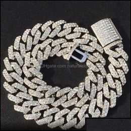 Zincir kolyeler kolyeli takılar buzlu miami Küba bağlantı zinciri altın sier erkekler hip hop kolye 16inch 18inch 20inch 2 bdehome ottbm