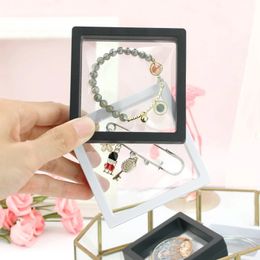 PE Film Jewellery Packing Box Colourful 3D Floating Frame Storage Boxes Earring Bracelet Necklace Dustproof Display Case Holder