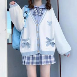 Women's Knits Harajuku Autumn Winter Sweater Women Sweet Japanese Style Casual Knitted Cardigans Embroidery Female Coat Sueters De Mujer