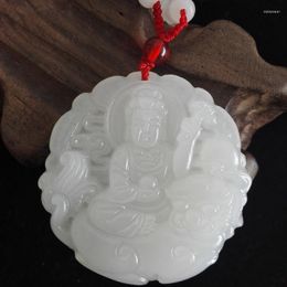 Pendant Necklaces Wholesale Natural A Cargo Stone Bodhisattva Guanyin Men Safe Afghanistan White Fashion