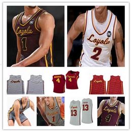 Wskt Custom College Basketball Loyola Chicago Ramblers Jerseys Lucas Williamson Ryan Schwieger Braden Norris Aher Uguak Kennedy Chris Knight