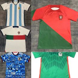 -2022 2023 Männer Kinder Weltmeisterschaft Fußballtrikot Männer T -Shirt Frau Trikots Tops T -Shirt Argentinien Frankreich Portugal Mexiko Japan England Home and Away Fans Shirts