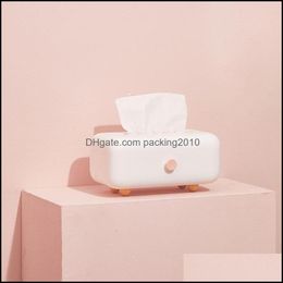 Tissue Boxes Napkins Box Pum Paper Creative Household Contracted Sitting Room Northern Wind Suction Desktop Tea Table I Packing2010 Dhqfz