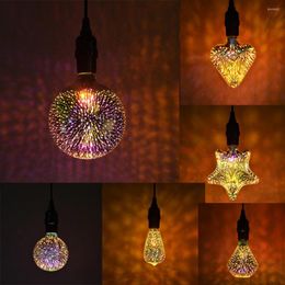 Pendant Lamps 3D Led Lamp Ster Creative Decor Light Bulb Firework Scene Design E27 AC220V 4W Bulbs Lights 2022 Fashion