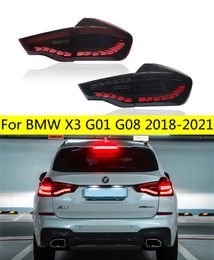 Car Rear Lights for BMW X3 G08 Dragon Scale Tail Light 20 18-2021 G01 F97 LED Dynamic Turn Signal Brake Fog Taillights