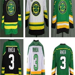 Wskt Custom Ross "The Boss" Rhea GOON Movie St John's Shamrocks Ice Hockey Jersey Men's Embroidery Any Name Number Jersey Green Black White