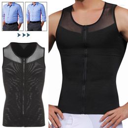 Men's Body Shapers Men's Mens Shaper Abdomen Slimming Shapewear Belly Shaping Corset Top Gynecomastia Compression Shirts WIth Zipper