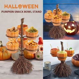 Dog Apparel Halloween Pumpkin Snack Bowl Stand Candy Basket Fruit Storage Dessert Holder Kitchen Table Party DIY Decoration 220921