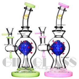 9.5 inches Ball Perc Hookahs Heady Glass Unique Bongs Glass Bong Showhead Percolator Thick Oil Dab Rigs 14mm Female Joint With Bowl Water Pipes