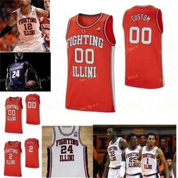 Sj NCAA College Illinois Fighting Illini Basketball Jersey 35 Samson Oladimeji 4 Zach Griffith 5 Deron Williams 5 Tevian Sj nes Custom Stitched