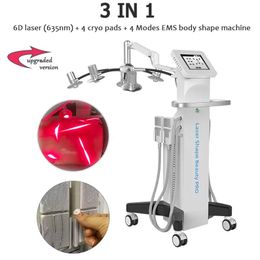 Direct result 6D lipolaser Slimming Machine EMS Cryo Pads Slim Fat Removal Diode Laser 635nm Red weight loss Cavitation body shape Tighten Reduce Cellulite