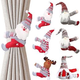 Christmas Decorations Santa Claus Elk Curtain Buckle Doll Ornament Merry Decoration for Home Xmas Gifts Navidad Year 2023 220921