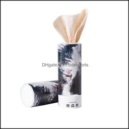 disposable napkin holder NZ - Tissue Boxes Napkins Box Car Cup Holder Cylindrical Storage Set 3-Layer Disposable Bamboo Pp Supplies Drop Delivery 2021 Bdesports Dhpm7