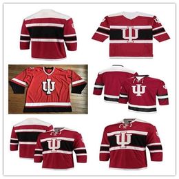 Wskt Custom Indiana Hoosiers NCAA College Jerseys Man Any Name Any Number Good Quality Ice Hockey Vintage Jersey Red Black Alternate S-4XL