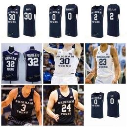 Sj NCAA College BYU Cougars Basketball Jersey 2 Zac Seljaas 21 Trevin Knell 23 Yoeli Childs 24 Evan Troy 25 Gavin Baxter Custom Stitched