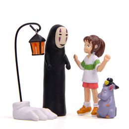 4Pcs Spirited Away Movie Action Figures PVC Anime Kids Mini Models Toys Artwares Cake Toppers 2.8-6.5cm/1.1-2.6Inch Tall