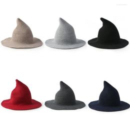 Berets 10pcs Witch Hat Men's And Women's Wool Knit Fashion Solid Diversified Along The Girlfriend Gifts Cosplay Birthday
