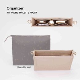 Bag Organizer Evening s Storage For POCHE TOILETTE POUCH 19 26 Felt Insert Travel Makeup Handbag Inner Purse Cosmetic With Card Holder 220922