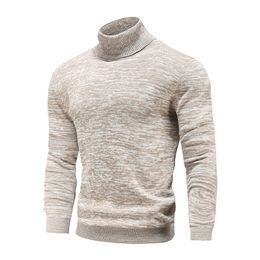 Men's Sweaters Winter Turtleneck Cotton Slim Knitted Pullovers Men Solid Colour Casual Male Autumn Knitwear 220922