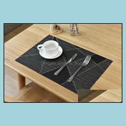 Mats Pads 4 Pcs/Set Pvc Heat Resistant Mat Dining Placemat Drying For Dishes Rug Bowls The Kitchen Table Drop Delivery 2021 Mxhome Dhrb4