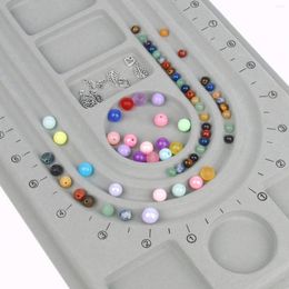 Jewellery Tools Grey Flocked Bead Board Bracelet Beading Organiser Making Tray WorkBenches Size Measuring Plate Craft Tool Accessories