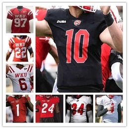 Wskt Ncaa College Western Kentucky Hilltoppers WKU Football Jersey Bailey Zappe Carson Baker Adam Cofield Noah Whittington Kye Robichaux Jerreth