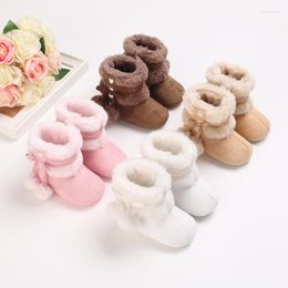 Boots 2022 Warm Born Toddler Winter First Walkers Baby Girls Boys Shoes Soft Sole Fur Snow Booties For 0-18M
