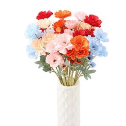 ONE Faux Flower Long Stem Mini Gerbera 6 Heads per Piece Simulation Daisy for Wedding Home Decorative Artificial Flowers