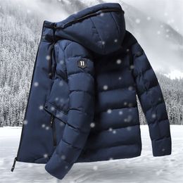 Men's Down Parkas Fashion Winter Jacket Hoodied Parka Warm Windproof Coat Male Thicken Zipper Jackets s Solid Coats M-4Xl 220922