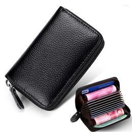 Card Holders Fashion Genuine Leather Wallet Men And Women ID Holder Small Business Bag