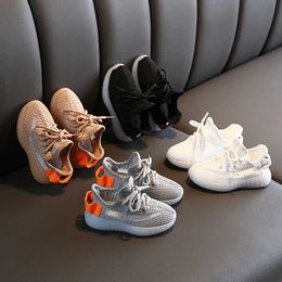 Children's Coconut shoes spring and autumn new boys' baby shoes flying woven mesh breathable girls' soft soled sports shoes