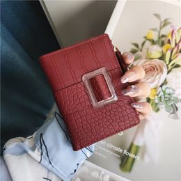 Wallets Folding Wallet Women's Short Crocodile Pattern Simple Ultra-Thin Zipper Coin Purse