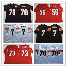 Wskt Mens Vintage Ncaa Football Jersey 7 Boomer Esiason 78 Anthony Munoz 73 John Hannah 56 Andre Tippett Stitched Retied Shirts White Black Red