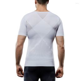 Men's Body Shapers Men's Seamless Upgrade Version Of Summer Breathable Belly Belt Type Shaping Short-sleeved Men Shapewear