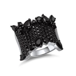 Cluster Rings GZ Zongfa Pure 925 Серебряное кольцо для женщин для женщин Прибытие Натуральная черная шпинель модные украшения 220921