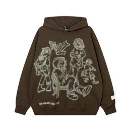 Hip Hop Men Hoodie Sweatshirts Y2K Streetwear Japanese Anime Cartoon Print Hooded Harajuku Fashion Casual Loose Pullover Hoodies