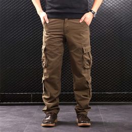 Men's Pants Multi Pockets Mens Cargo Pants Military Tactical Cotton Khaki Outwear Straight Casual Trousers for Men Pantalon Militaire Homme 220922