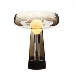 Table Lamps Modern Black Amber Lights Nordic Glass Lamp For Home Living Room Bedroom Bedside Decoration Desk Light TA186