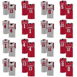 Sj NCAA College NC State Wolfpack Basketball Jersey 5 Eric Lockett 12 Manny Bates 12 Allerik Freeman 55 Blake Harris Custom Stitched