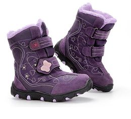 Boots Children s Winter Snow For Baby Girl Shoes Kid s Boys Fashion Plus Velvet Warm Waterproof Non slip Boot TPR Purple 220921