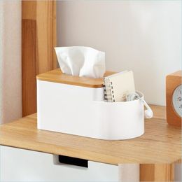 Tissue Boxes Napkins Creative Desktop Sundries Storage Box Home Living Room Napkin Wet Wipes Roll Paper Holder Drop Delive Yydhhome Dh8Pd