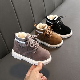 Boots Children Casual Shoes Autumn Winter Snow Boys Fashion Leather Soft Antislip Girls 21 30 Sport Running 220921