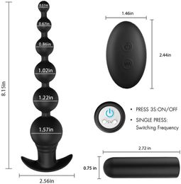 Anal Toys Vibrating Anal Beads Butt Plug With Remote Prostate Stimulation Massage 9 Vibrating Anal Training Vibrator Sex Toy For Men Women 220922
