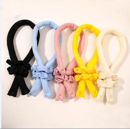 Hair Jewelry Curling Headband Rod No Heat Curl Ribbon with 2 Hair Clips and Scrunchie Sleeping Curls Silk Ribbon Hair Roller