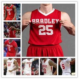 Wskt Custom College Bradley Braves Basketball Jersey Darrell Brown Nate Kennell Ari Boya Danya Kingsby Elijah Childs Ville Tahvanainen Sewn 4XL