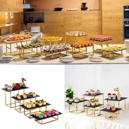 Party Supplies 18 PCS Shiny Gold Home Feast Foods Candy Bar Table Buffet Banquet Cake Stand Wedding Cupcake Cookies Fruits Plate Trays