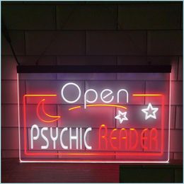 Party Decoration Psychic Reader Open Moon Star Room Home Decor Year Wall Wedding 2 Color Display Led Neon Sign Ss286Party Drop Bdebag Dhrtd